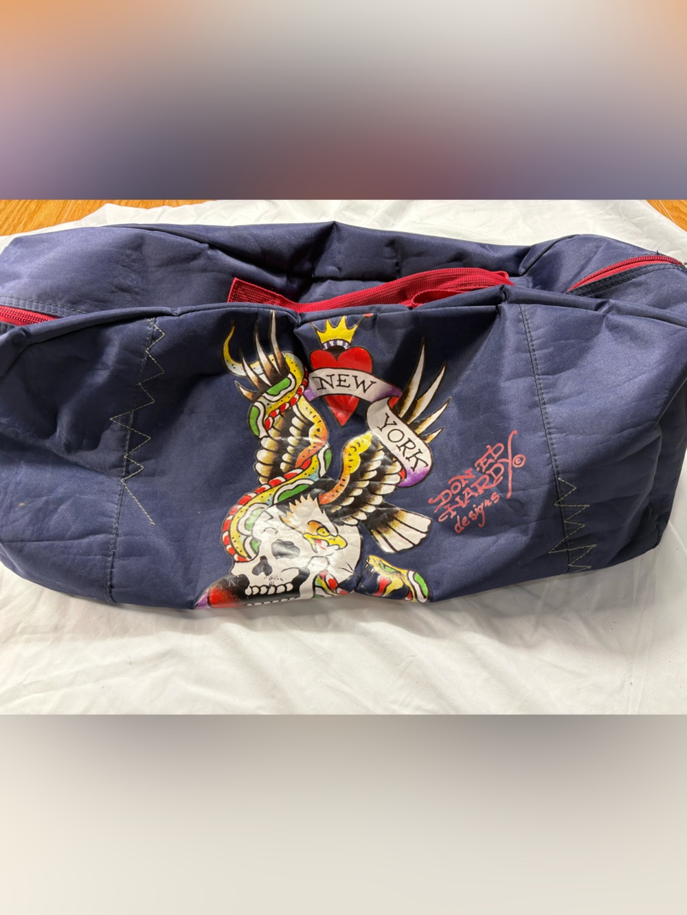 Y2K Ed Hardy New York Skull Duffel bag no strap